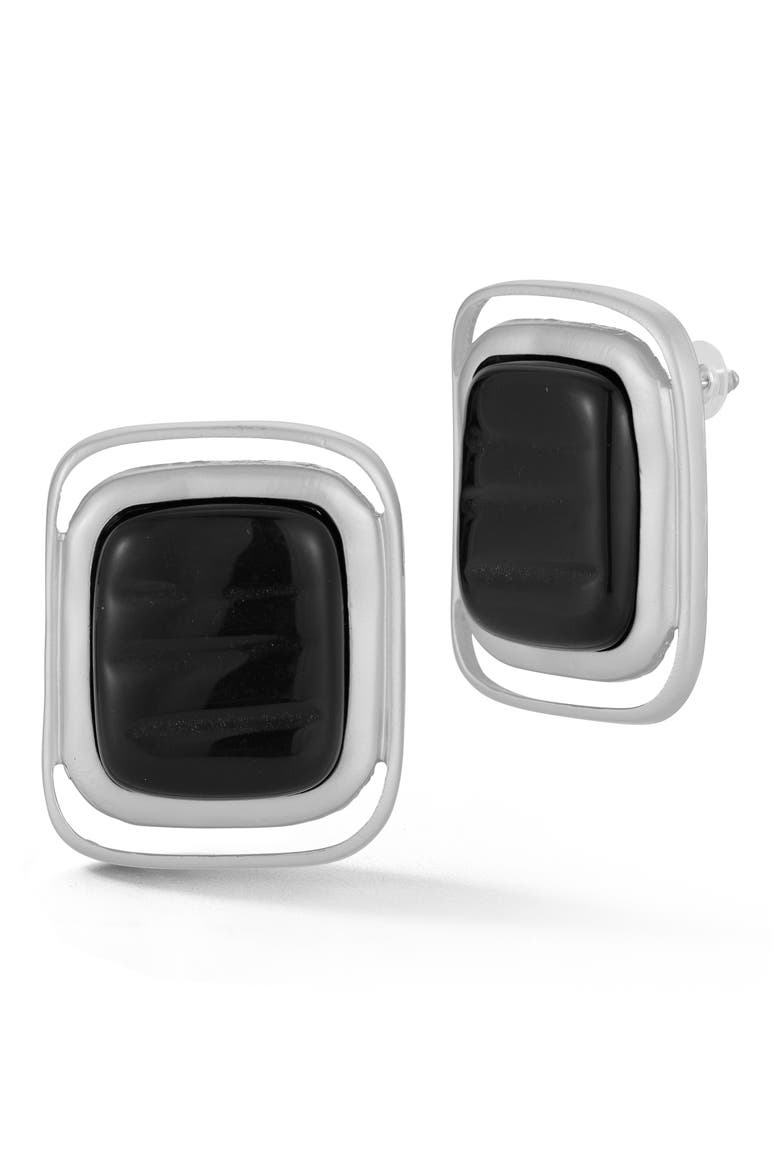 Rectangular Drop Earrings, Main, color, SILVER
