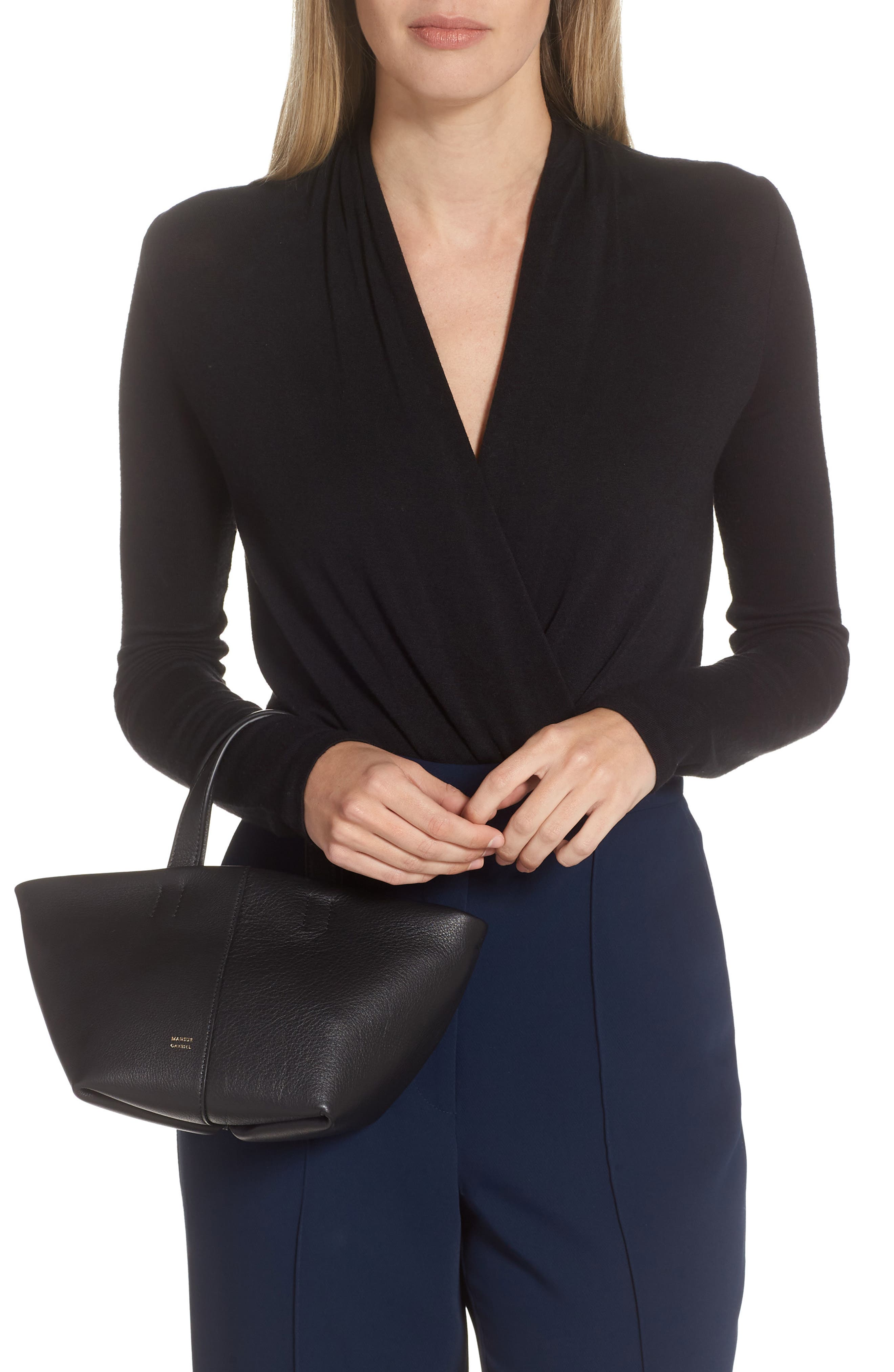 Mansur Gavriel Mini Tulipano Leather Tote, Alternate, color, 