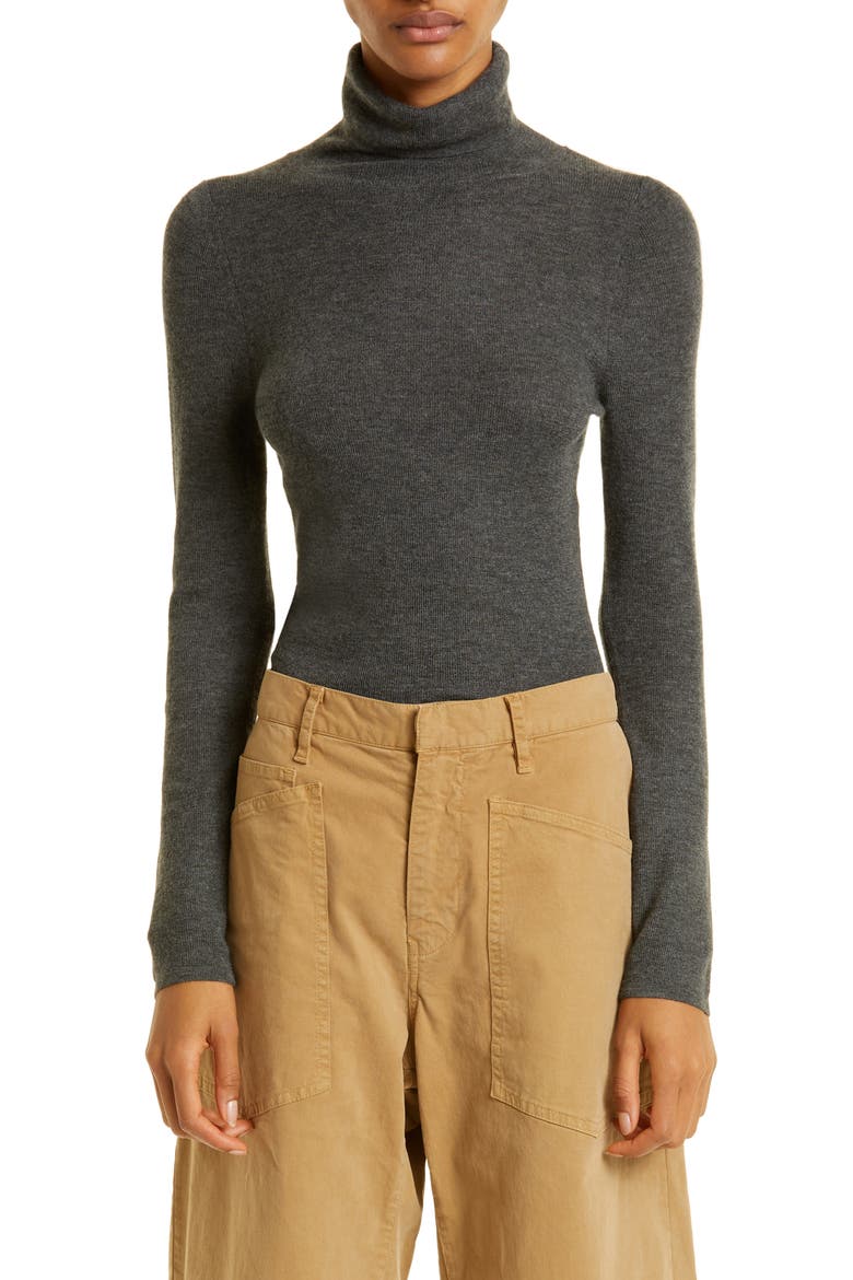 Lynnette Turtleneck Cashmere Sweater, Main, color, CHARCOAL