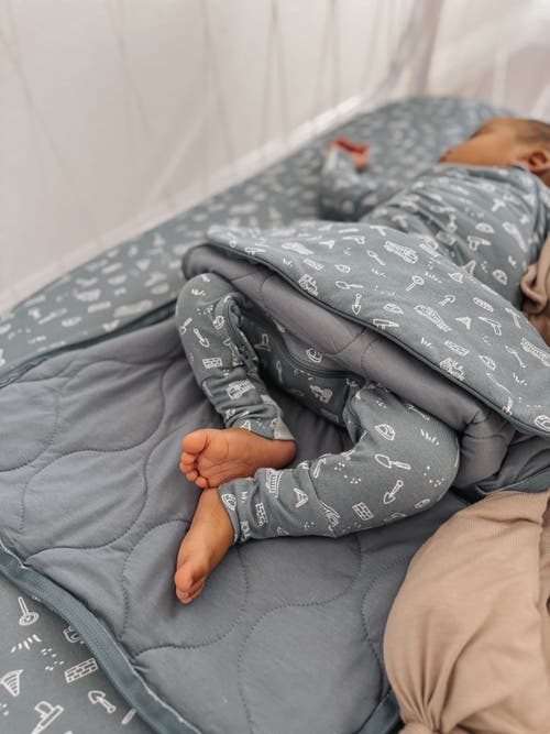 Gunamuna Long Sleeve Transitional Swaddle Sleep Bag, 1.0 Tog In Blue