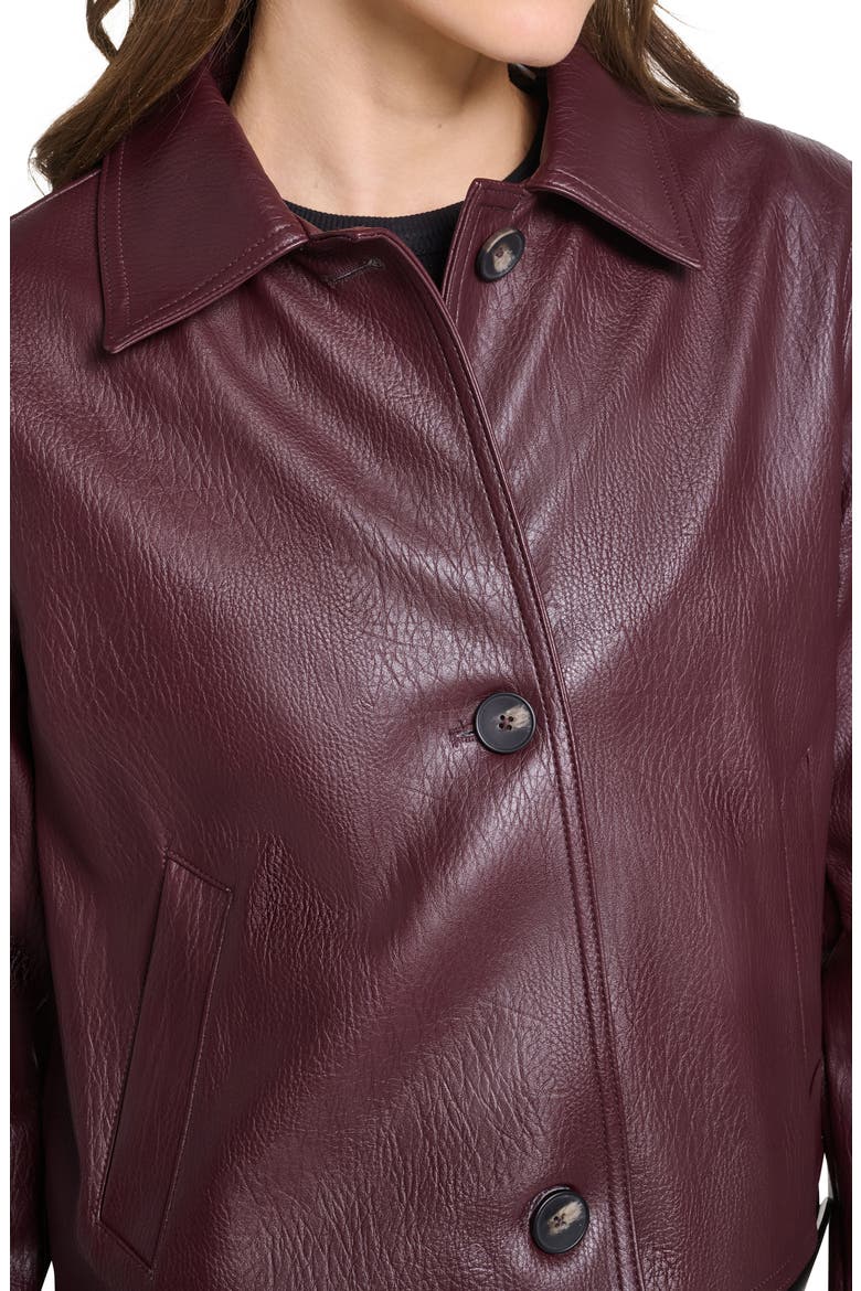 Crop Faux Leather Jacket, Alternate, color, OXBLOOD