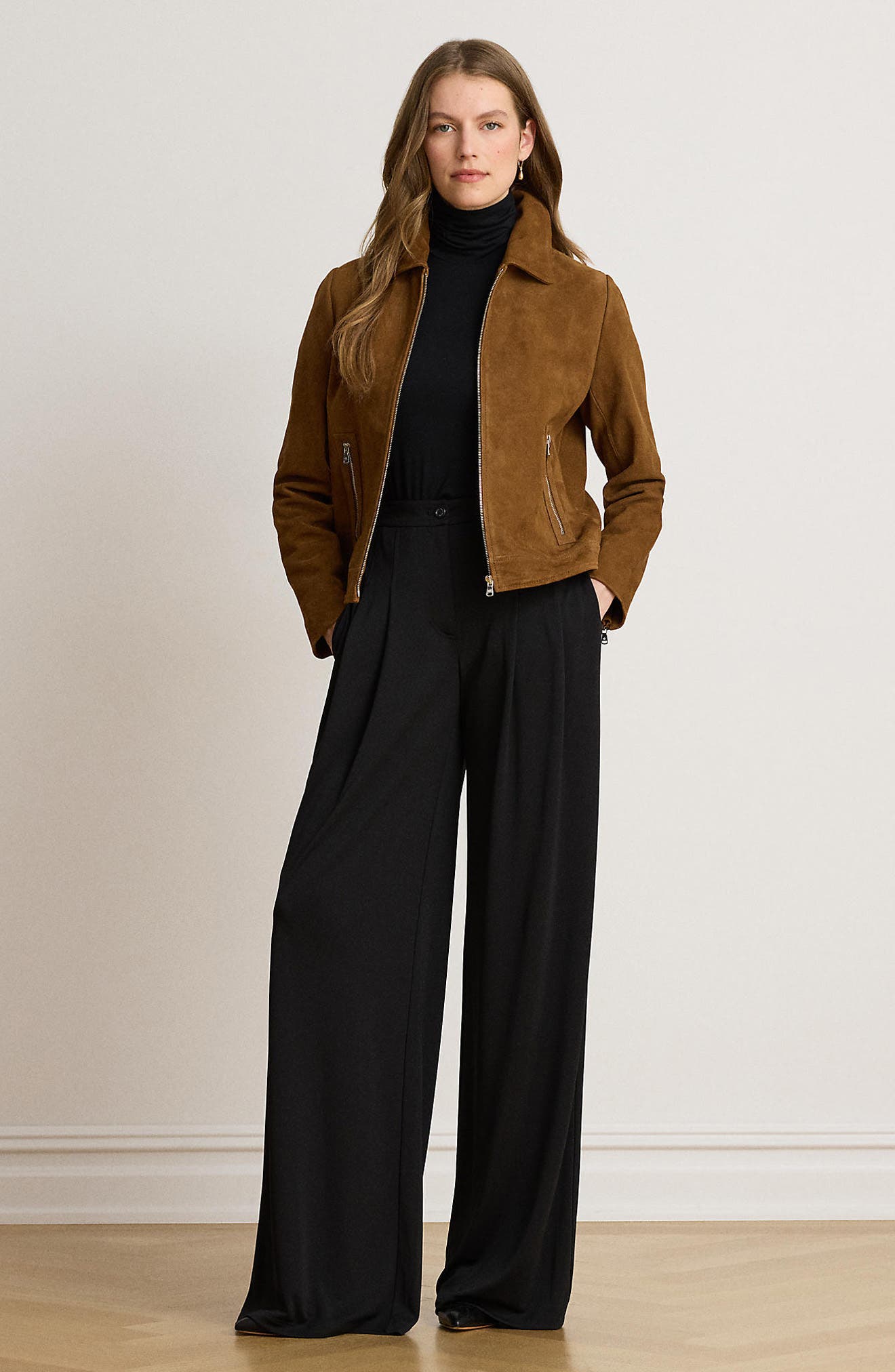 Suede Zip Front Jacket (Women) | Nordstrom
