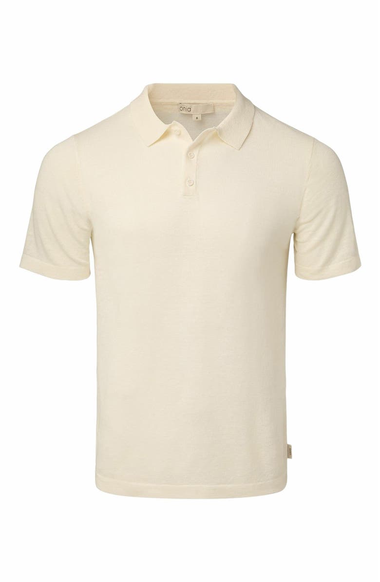 Onia Linen Sweater Polo, Alternate, color, 