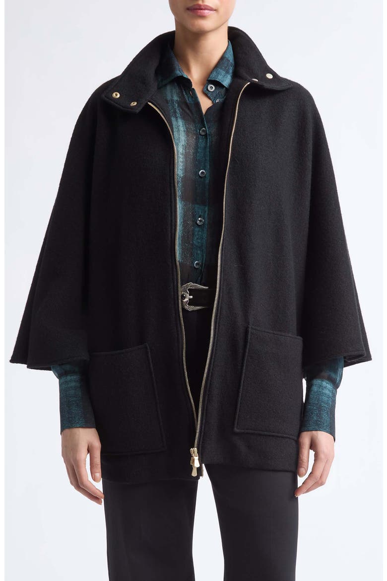 Full Zip Wool Coat, Main, color, 22 BLACK