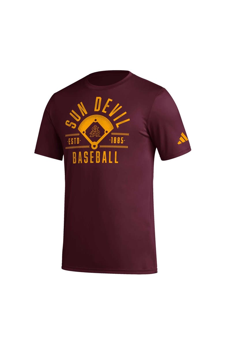 adidas Men's adidas  Maroon Arizona State Sun Devils Exit Velocity Baseball Pregame AEROREADY T-Shirt, Alternate, color, 