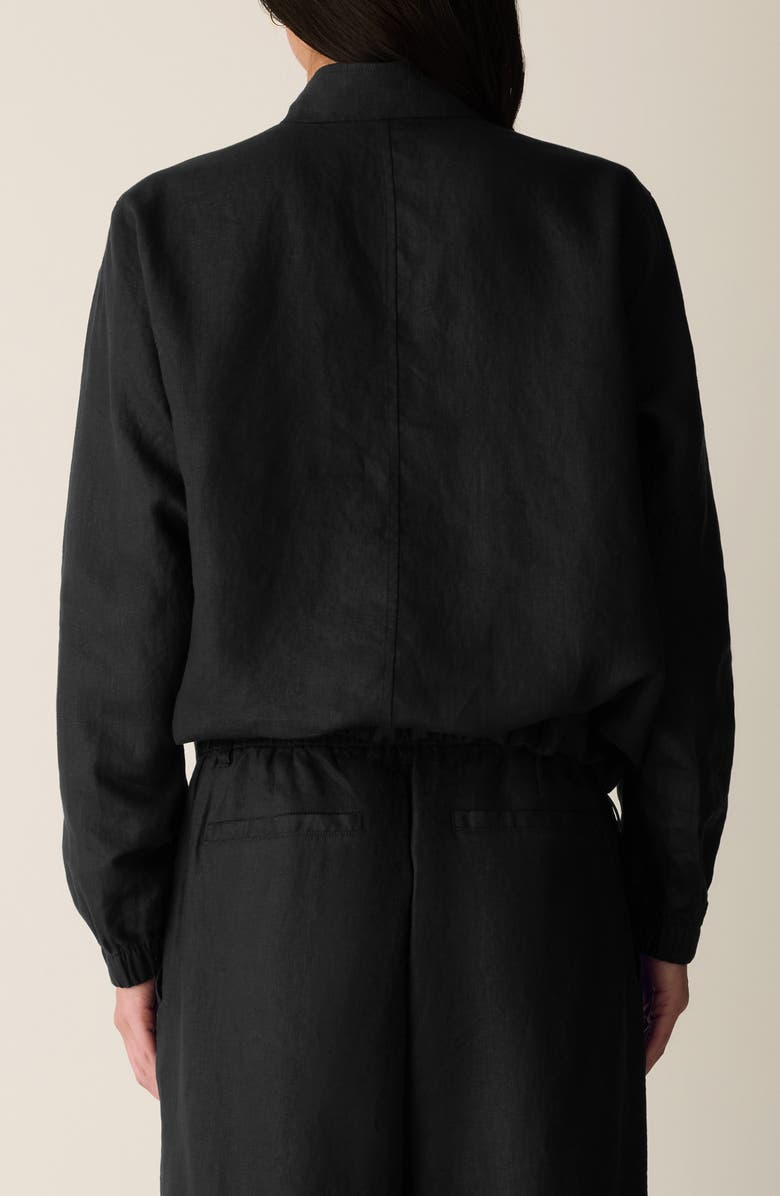 Eileen Fisher Stand Collar Organic Linen Jacket, Alternate, color, 