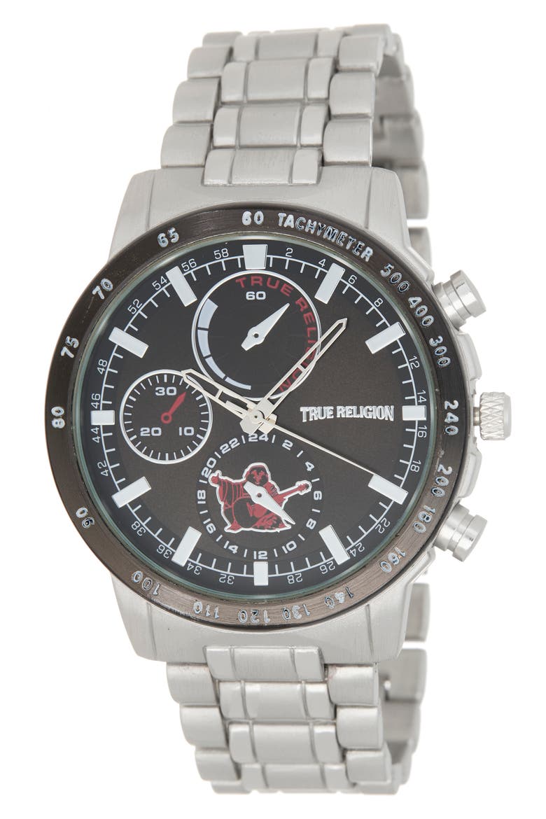 Chronograph Bracelet Watch, 44mm, Main, color, SILVER