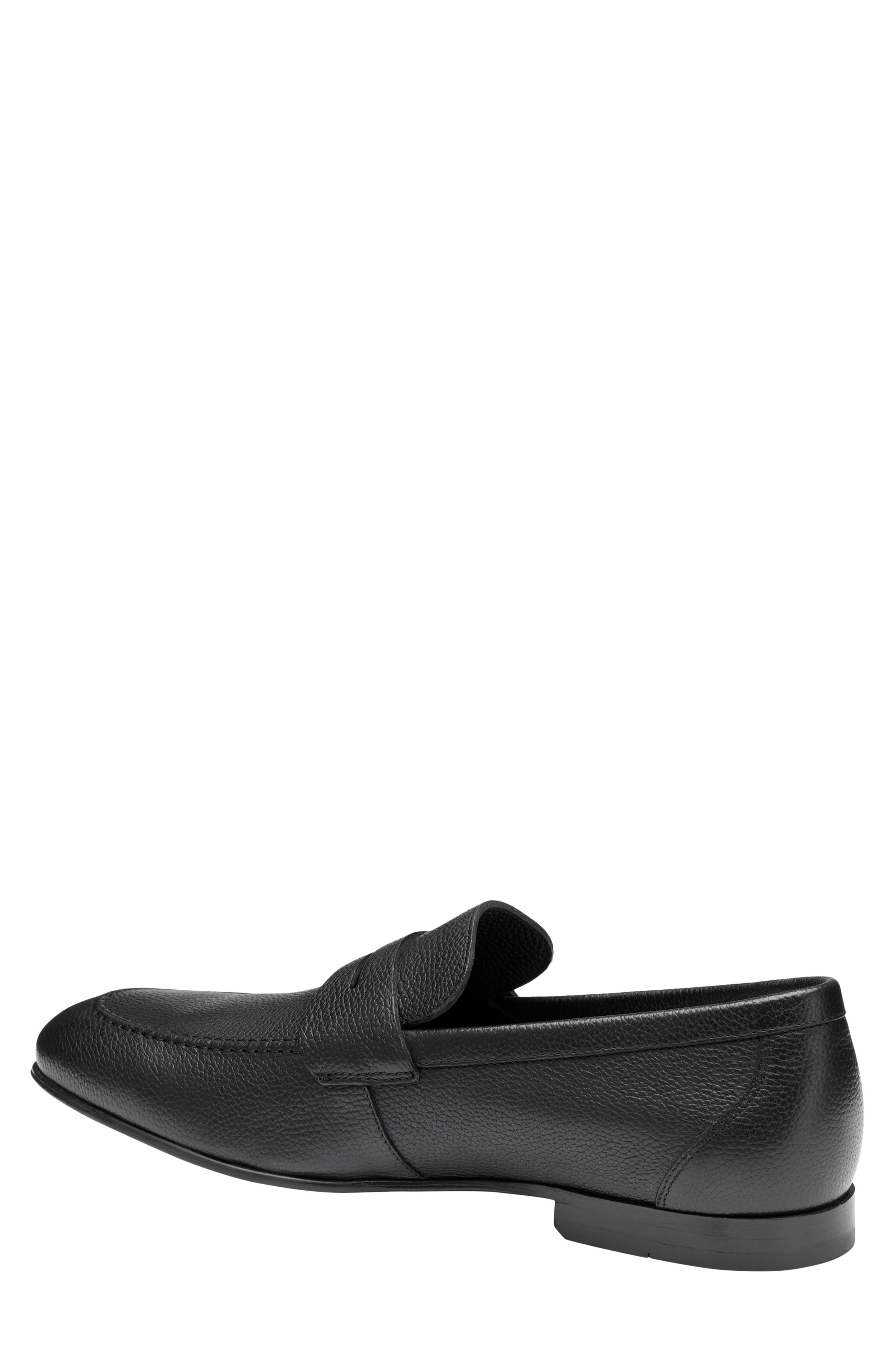 Johnston & Murphy Higgins Penny Loafer, Alternate, color, Black Full Grain