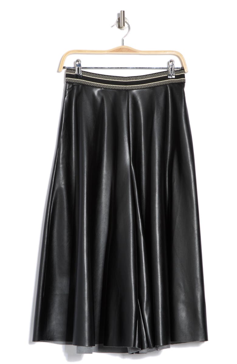 Halogen<sup>®</sup> Faux Leather Wide Leg Culottes, Alternate, color, Rich Black 060