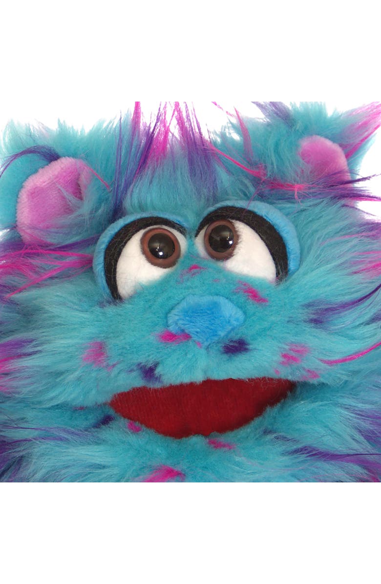 Living Puppets Beep The Blue Friendly Monster 9 Inch Plush Hand Puppet, Handmade, Alternate, color, Blue