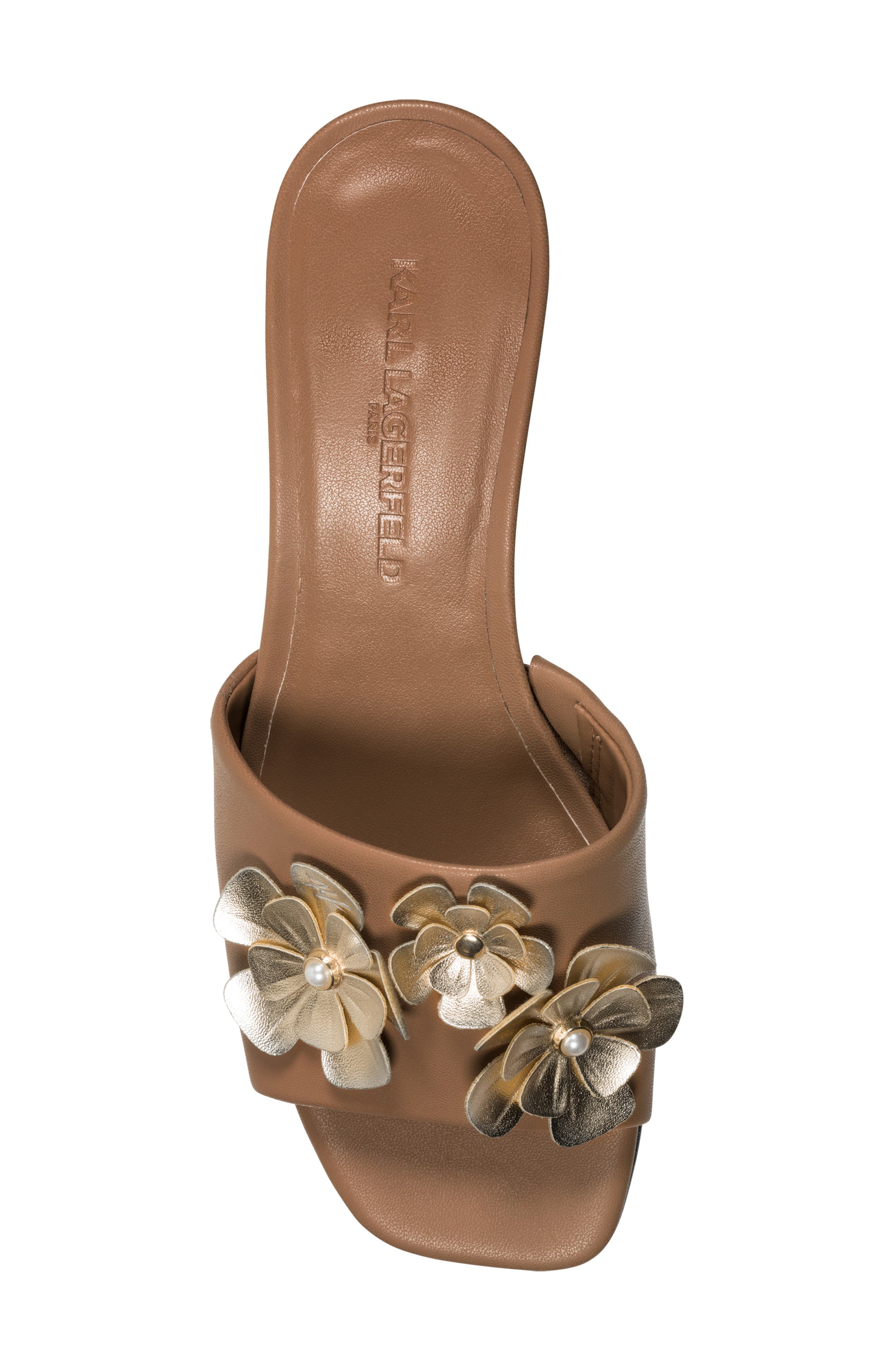 KARL LAGERFELD PARIS Sandreea Slide Sandal, Alternate, color, Tan