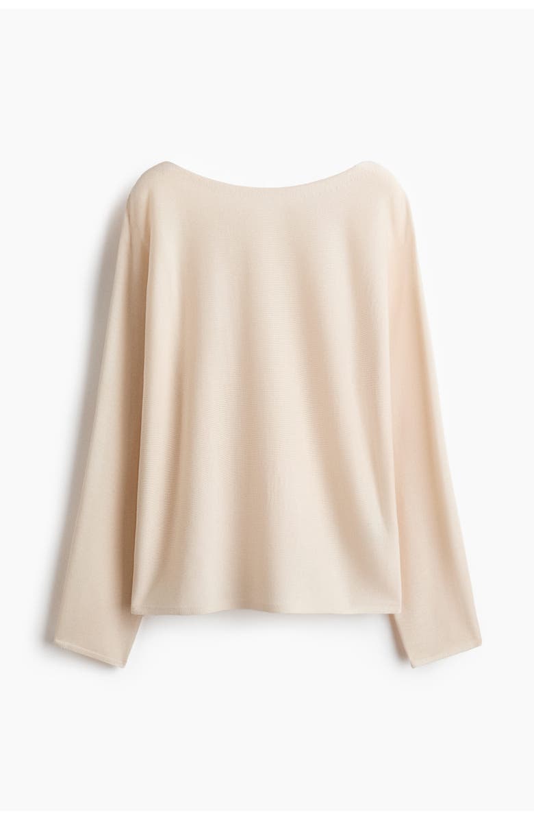H&M Boat-neck sweater, Alternate, color, Light Beige