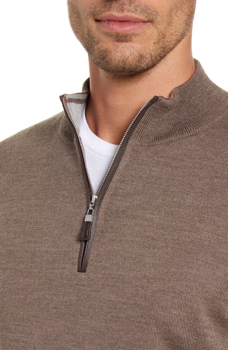 Peter Millar Crown Soft Wool Blend Quarter Zip Sweater, Alternate, color, 