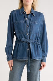 rag & bone Layla Tie Waist Denim Shirt Jacket