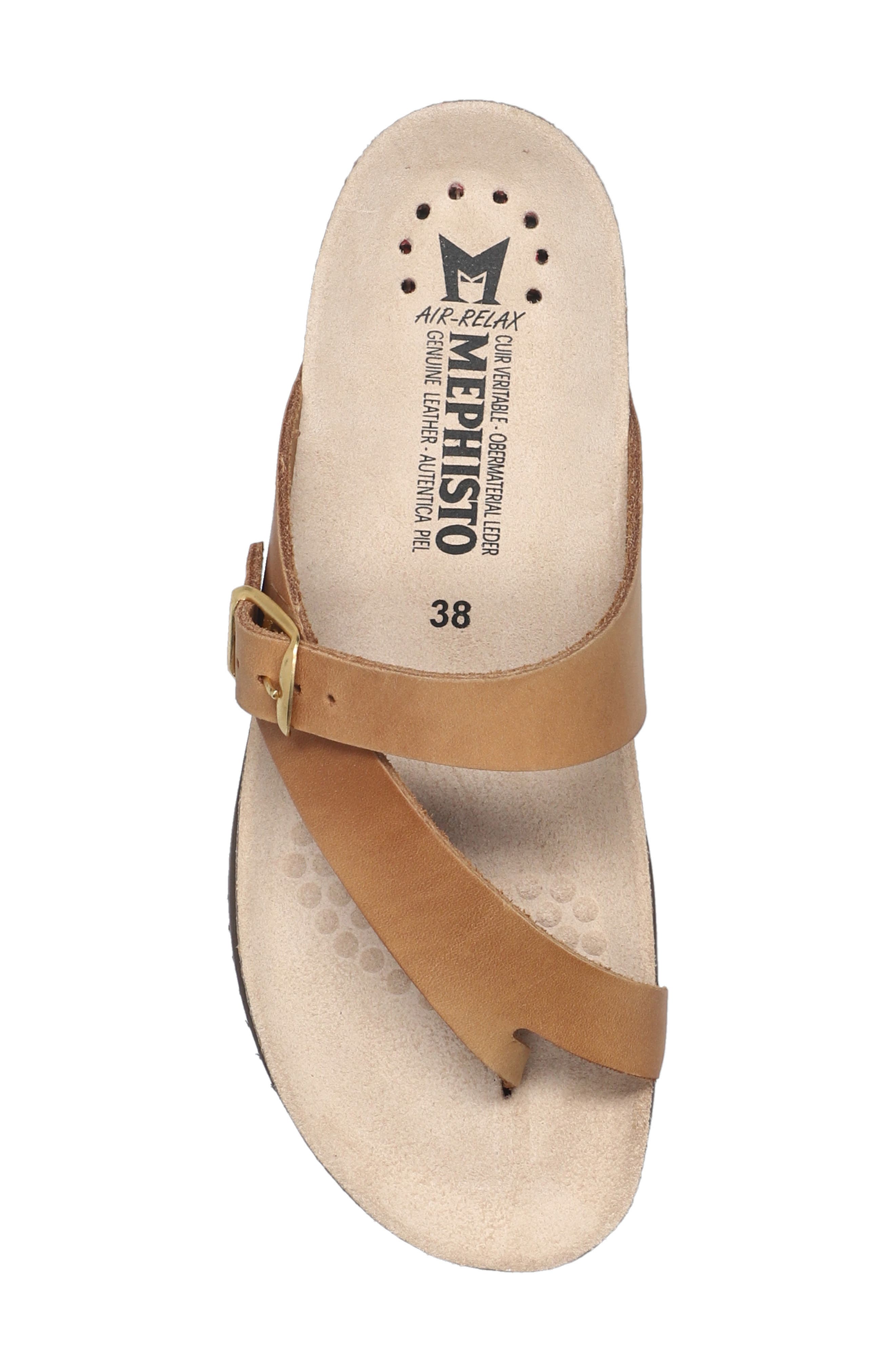 Helen Toe Loop Sandal, Alternate, color, CAMEL SCRATCH LEATHER