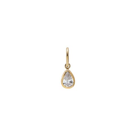Lab Grown Diamond Pear Bezel Dangling Charm14K