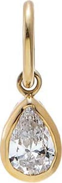 BY ADINA EDEN Lab Grown Diamond Pear Bezel Dangling Charm14K
