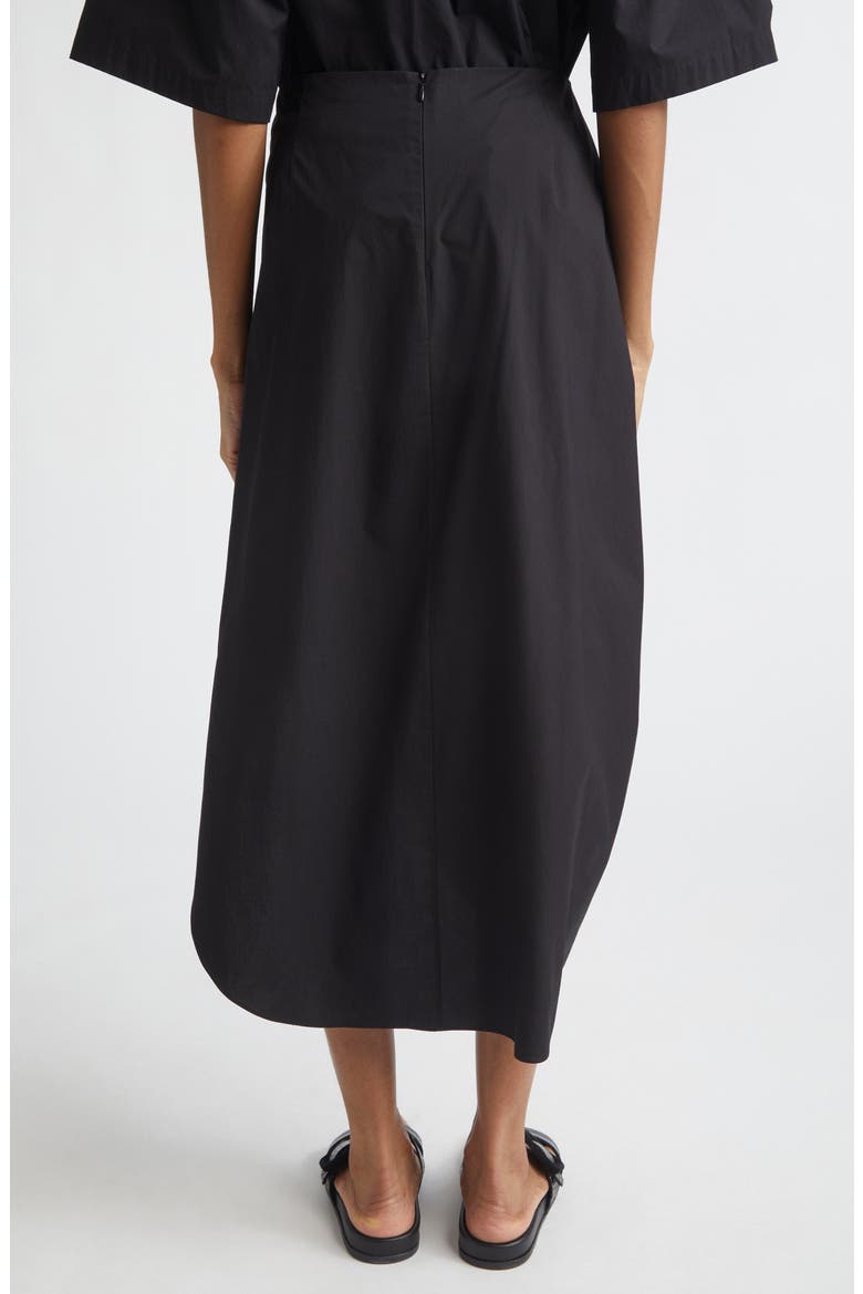 Ruched Cotton Poplin Pareo Skirt, Alternate, color, BLACK