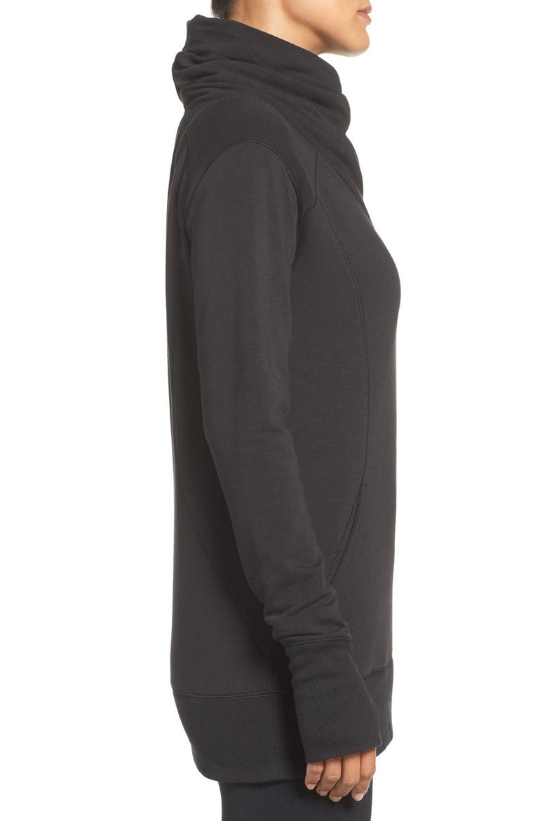Frosty Asymmetrical Zip Pullover, Alternate, color, BLACK
