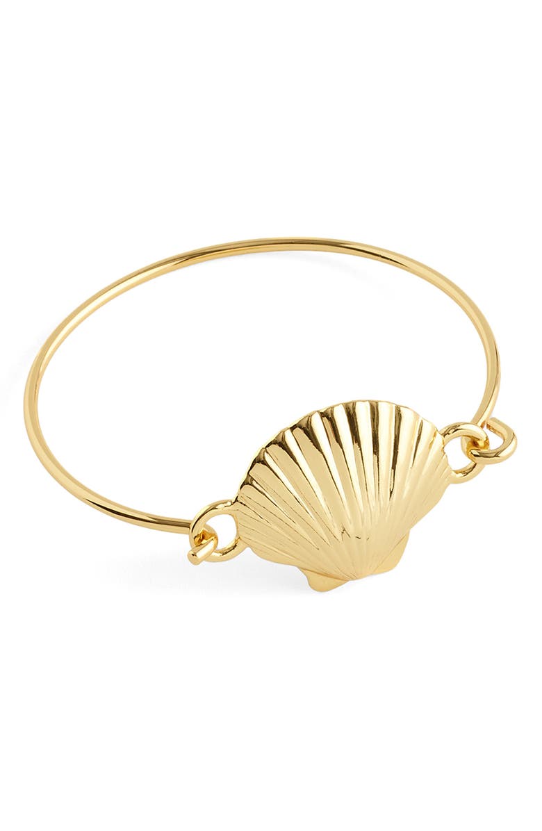 Madewell Shell Wire Bangle, Main, color, Antique Gold