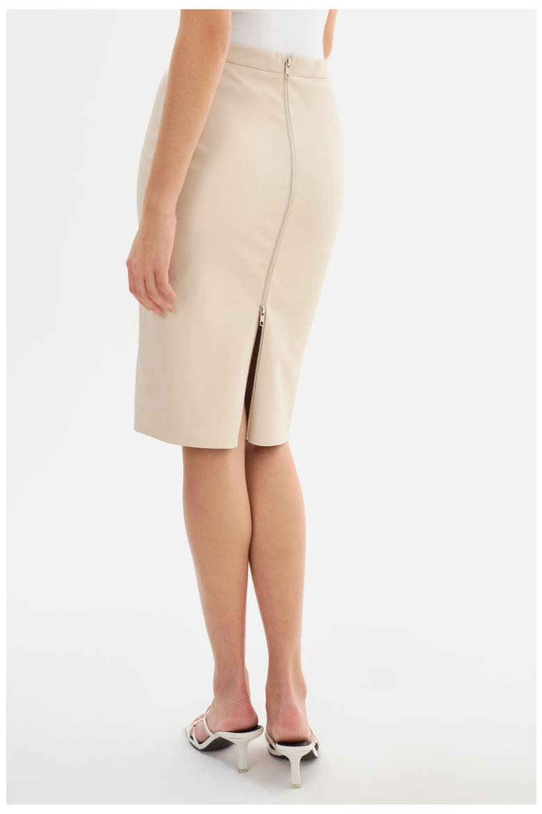 Avana | Leather Pencil Skirt, Alternate, color, Bone