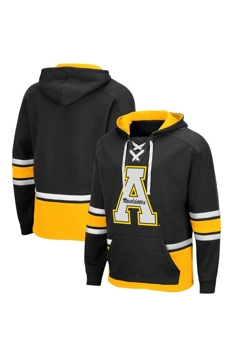 COLOSSEUM Men's Colosseum Black Appalachian State Mountaineers Lace Up 3.0 Pullover Hoodie, Main, color, 