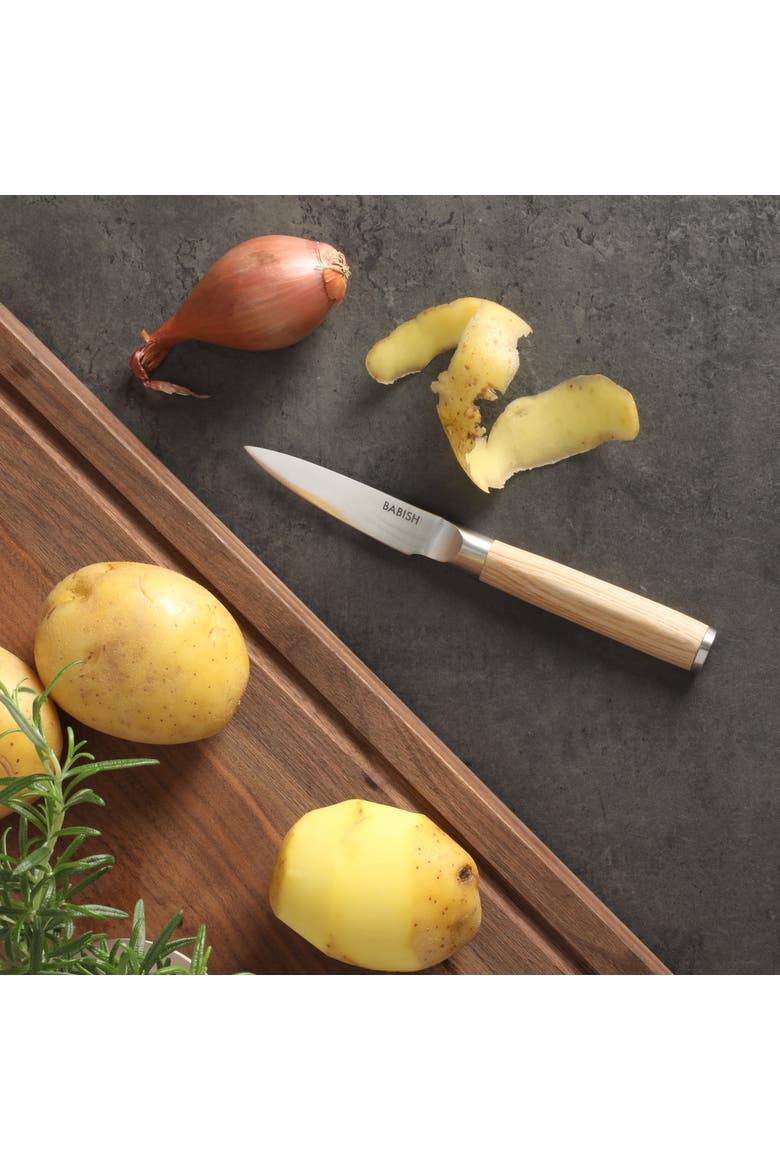 German 1.4116 Stainless Steel Paring Knife with Pakka Wood Handle, Alternate, color, Natural