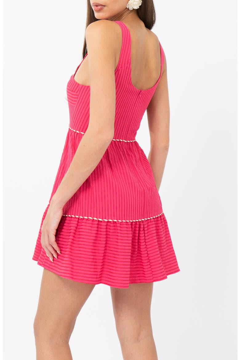 Stripe A-Line Minidress, Alternate, color, RASPBERRY