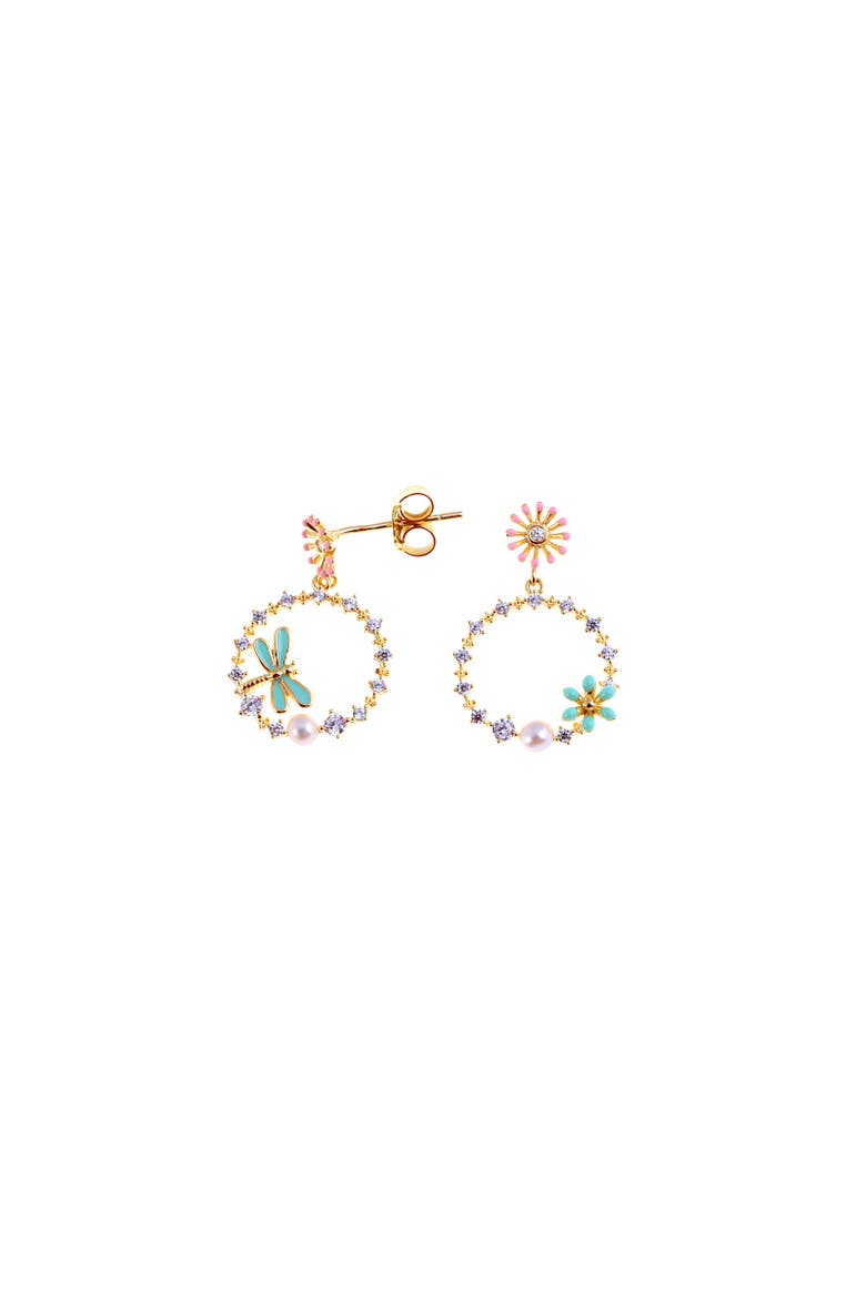 Dragonfly I Earrings, Main, color, Silver Gold Plated