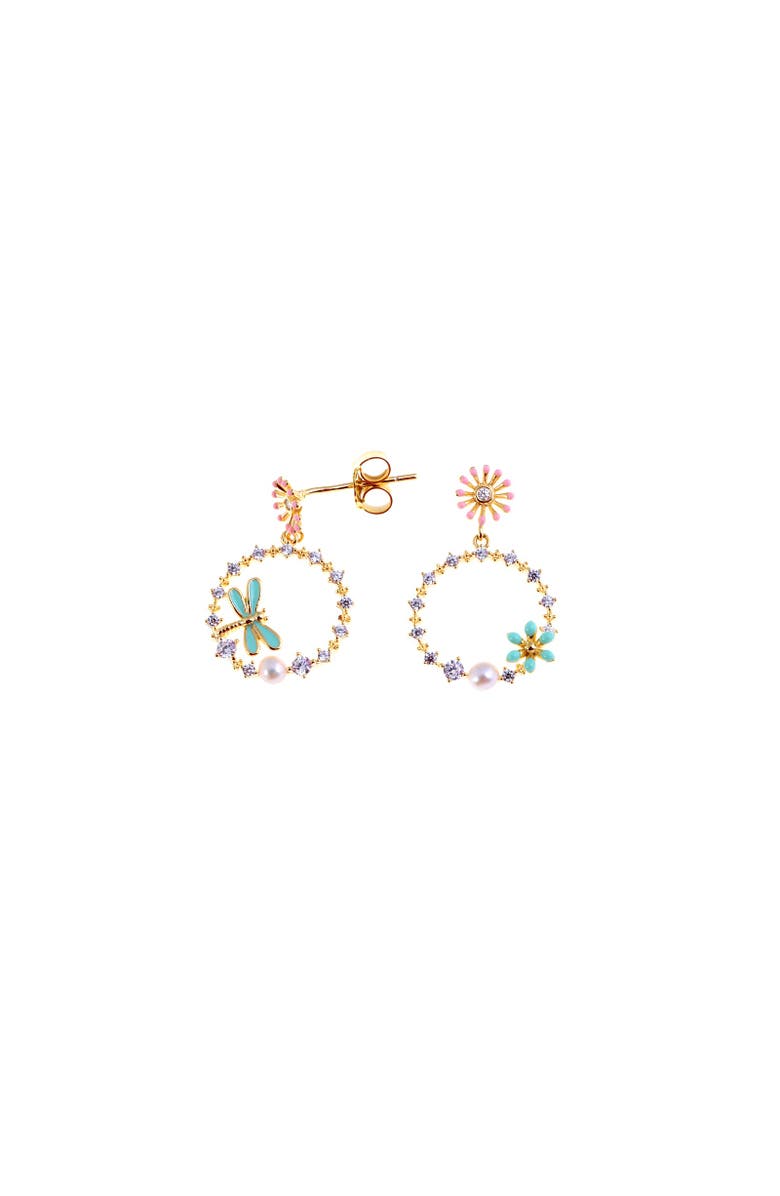 Arte Nova Jewellery Dragonfly I Earrings, Main, color, Silver Gold Plated