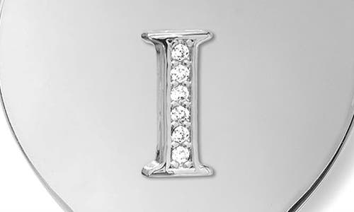 Melinda Maria Love Letters Initial Heart Medallion Necklace In Silver I