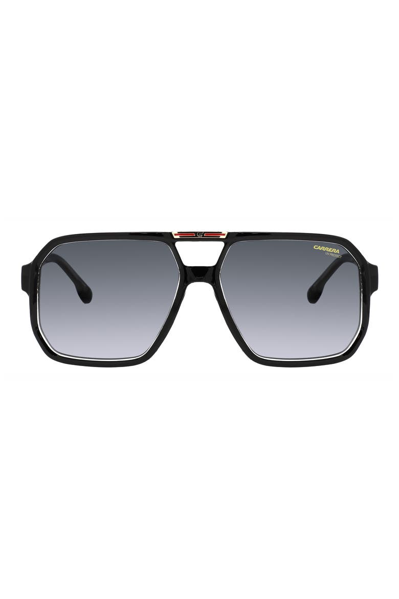 Victory 60mm Gradient Square Sunglasses, Main, color, BLACK CRYSTAL/ DARK GREY SF