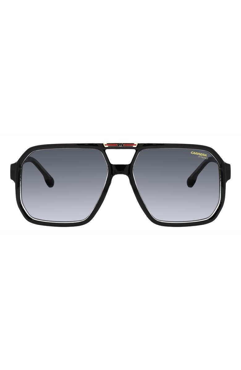 Carrera Eyewear Victory 60mm Gradient Square Sunglasses, Main, color, Black Crystal/ Dark Grey Sf