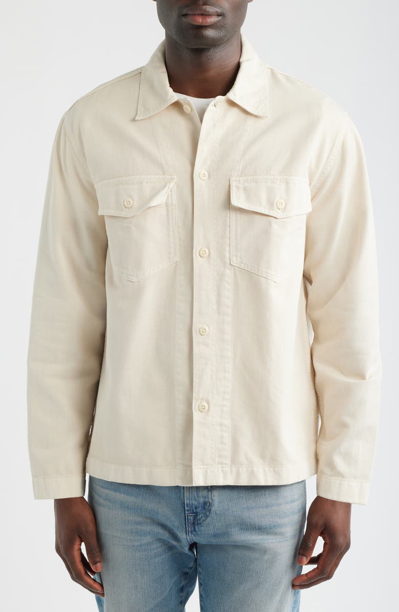 Madewell Cotton Twill Shirt Jacket, Alternate, color, Ivory
