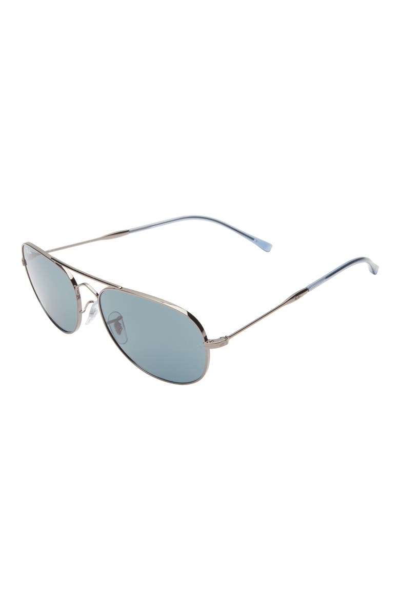 Bain Bridge 60mm Pillow Aviator Sunglasses, Alternate, color, GUNMETAL