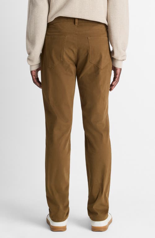 Vince Dylan Slim Fit Peached Stretch Cotton Pants In Brown