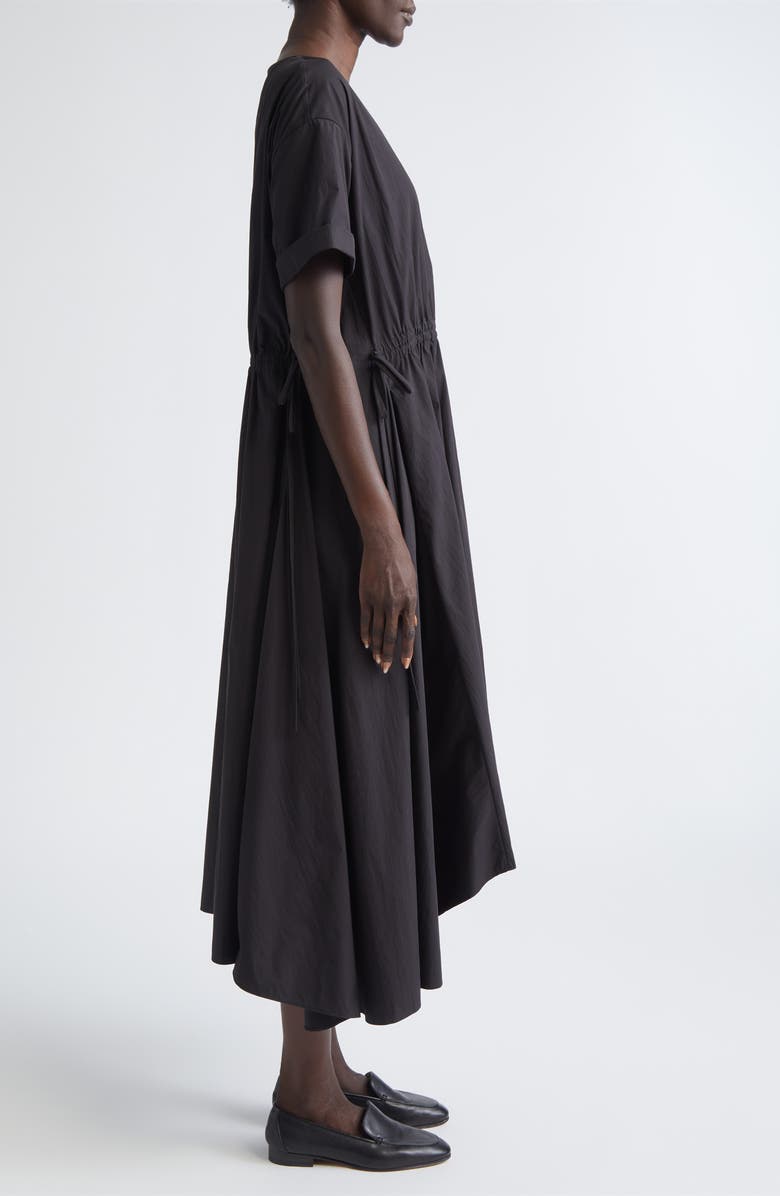 Lafayette 148 New York Travel Cotton Gathered Waist Shift Dress, Alternate, color, Black