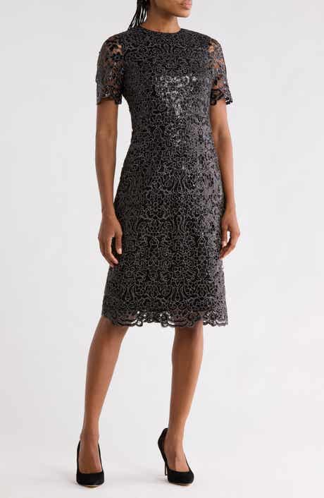 Lizzy Sequin Lace Midi Dress