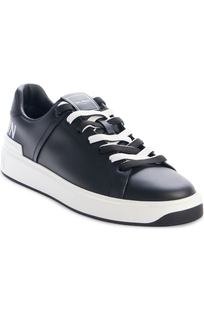 Balmain B Court Logo Calfskin Low Top Sneaker, Main, color,