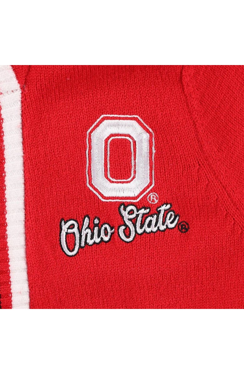 GAMEDAY COUTURE Women's Gameday Couture Scarlet Ohio State Buckeyes One More Round Tri-Blend Striped Cardigan Sweater, Alternate, color, 