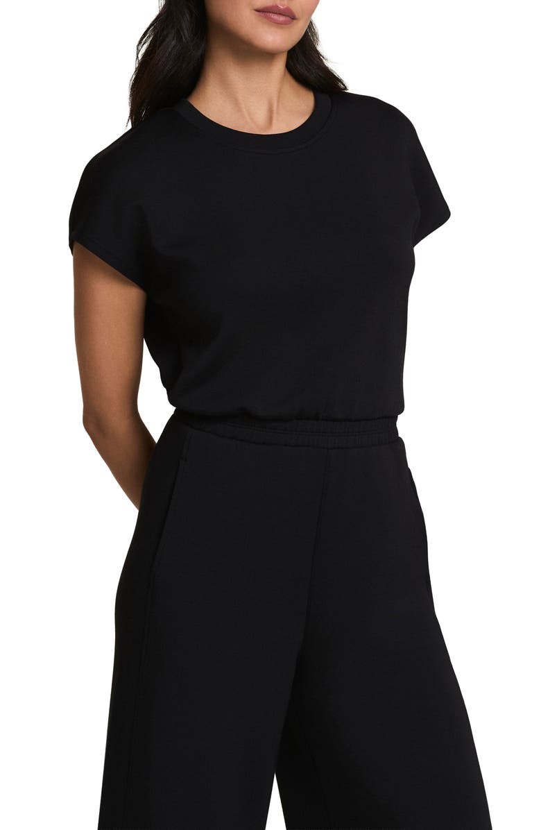 SPANX<sup>®</sup> AirEssentials<sup>®</sup> Cap Sleeve UPF 50+ Cinched Jumpsuit, Alternate, color, Very Black