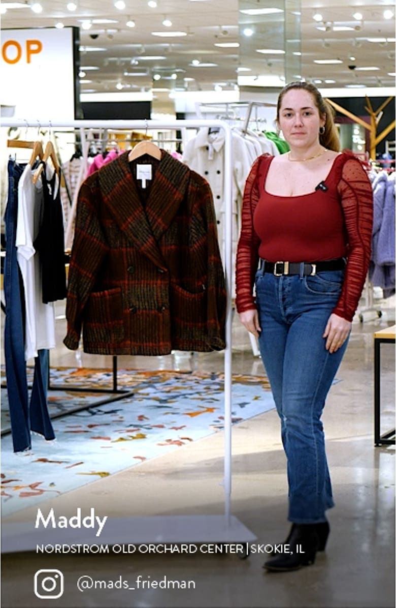Plaid Shawl Collar Double Breasted Jacket, sales video thumbnail