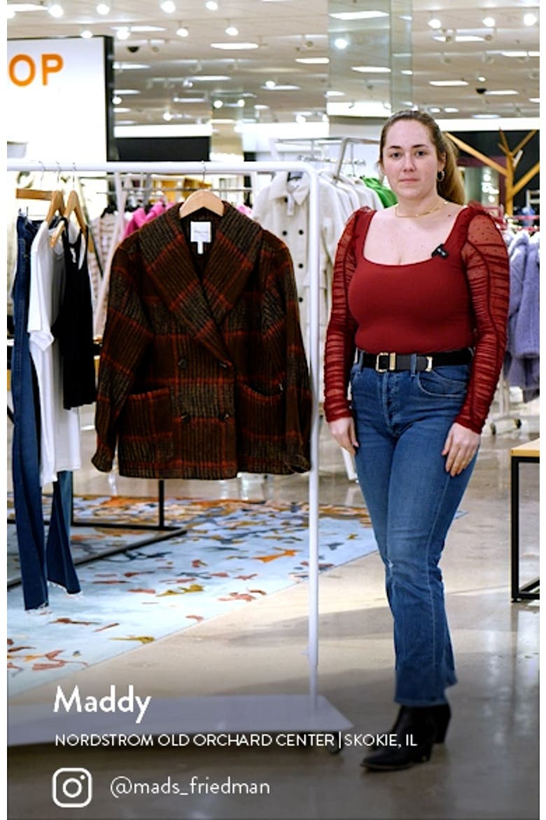 Plaid Shawl Collar Double Breasted Jacket video