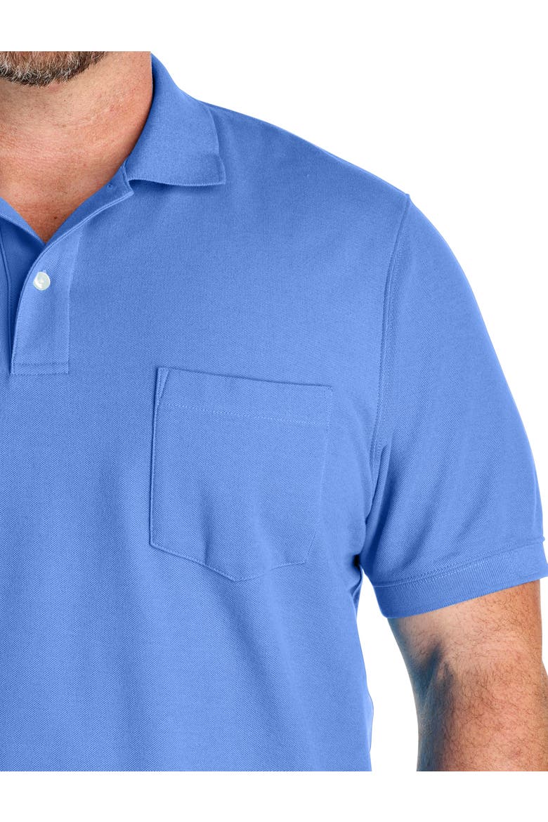 Big & Tall Pocket Piqué Polo Shirt, Alternate, color, MARINA BLUE