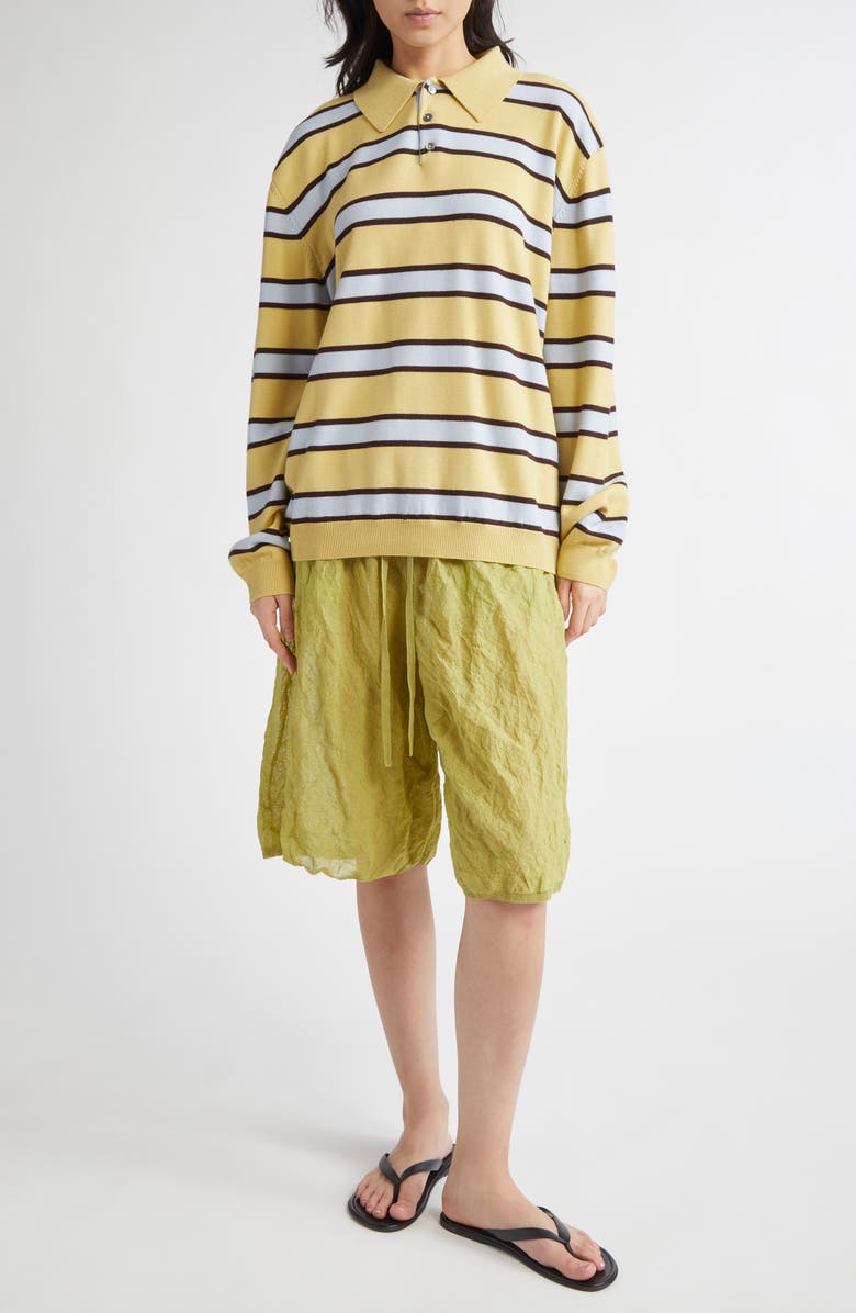 ZANKOV Lou Origami Crinkled Metallic Bermuda Shorts, Alternate, color, 