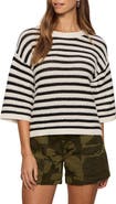 Sanctuary Elle Stripe Crochet Knit Sweater