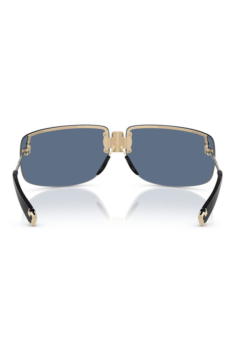 75mm Semi Rimless Pillow Sunglasses, Alternate, color, SHINY LIGHT GOLD / NAVY BLUE