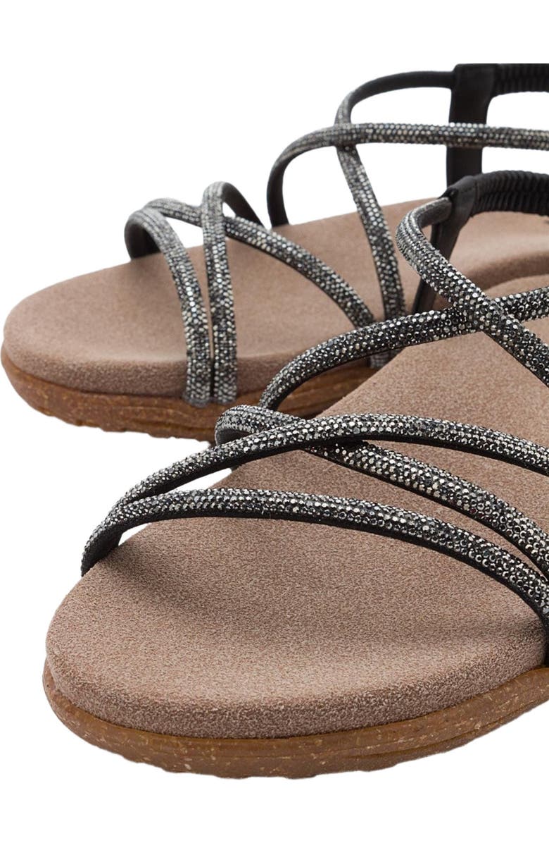 Prologue Shoes Ever Embellished Sandal, Alternate, color, Black Faux Leather