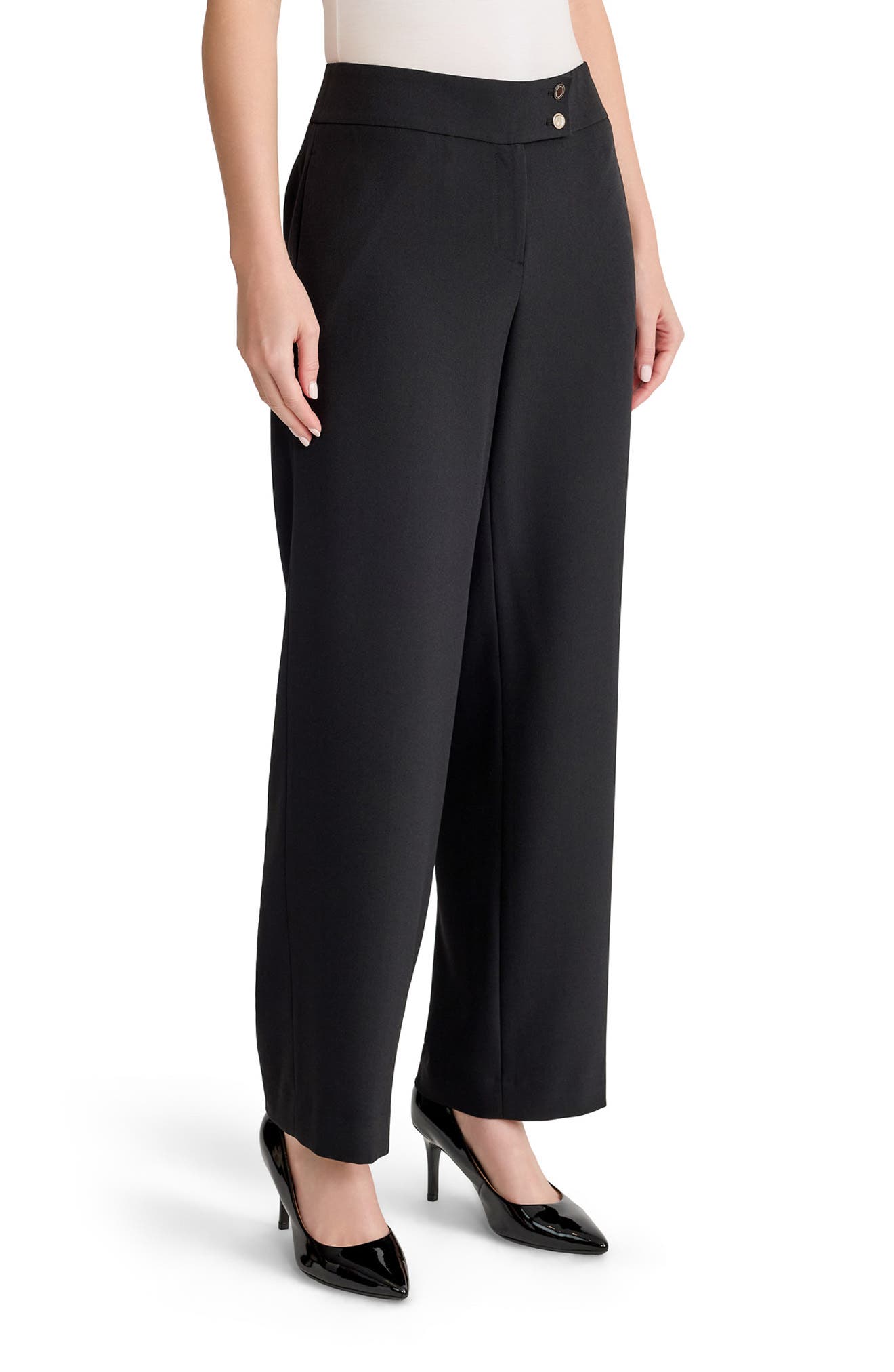 KASPER Extended Tab Wide Leg Trousers (Women) | Nordstrom