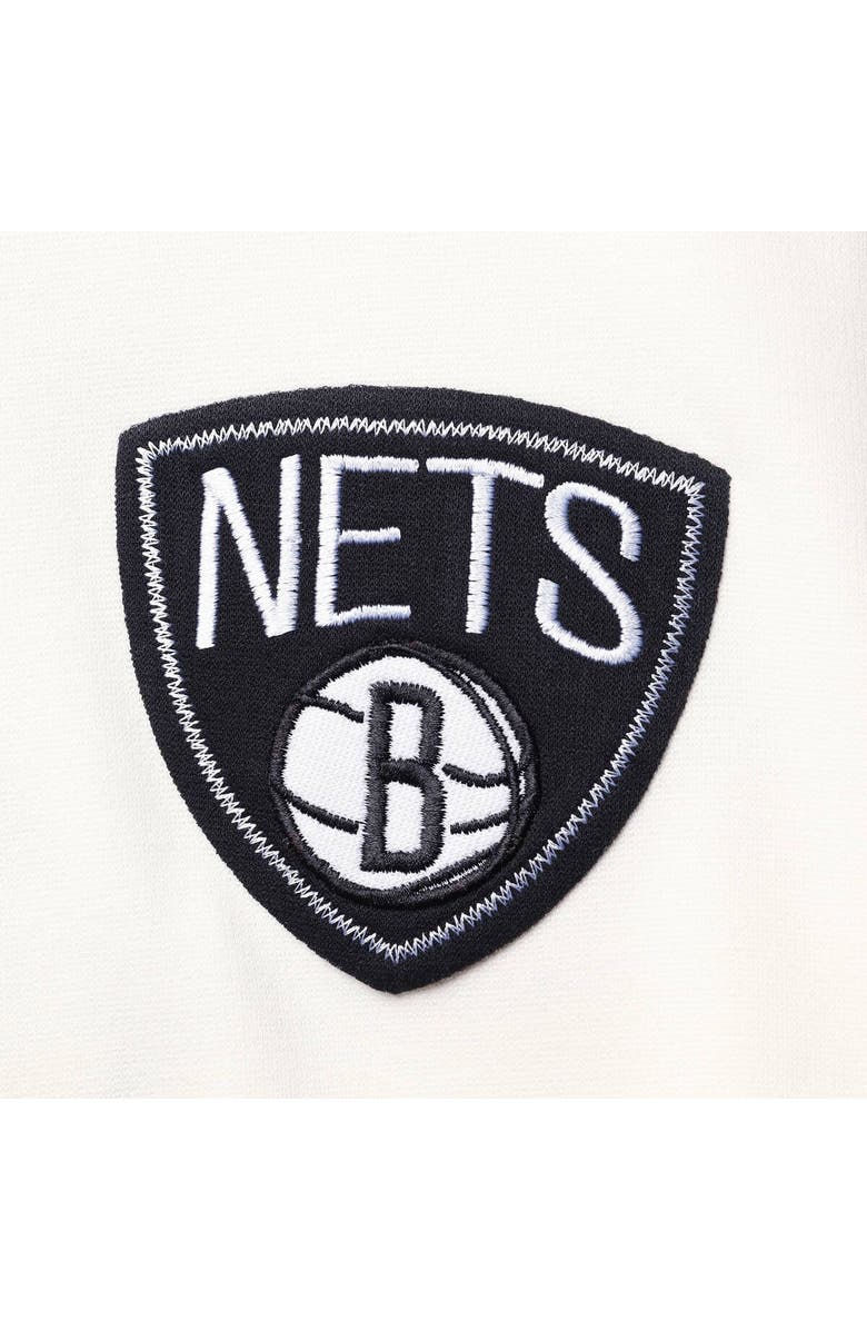 FISLL Men's FISLL Oatmeal Brooklyn Nets Double Dribble Dip-Dye Pullover Hoodie, Alternate, color, Oatmeal